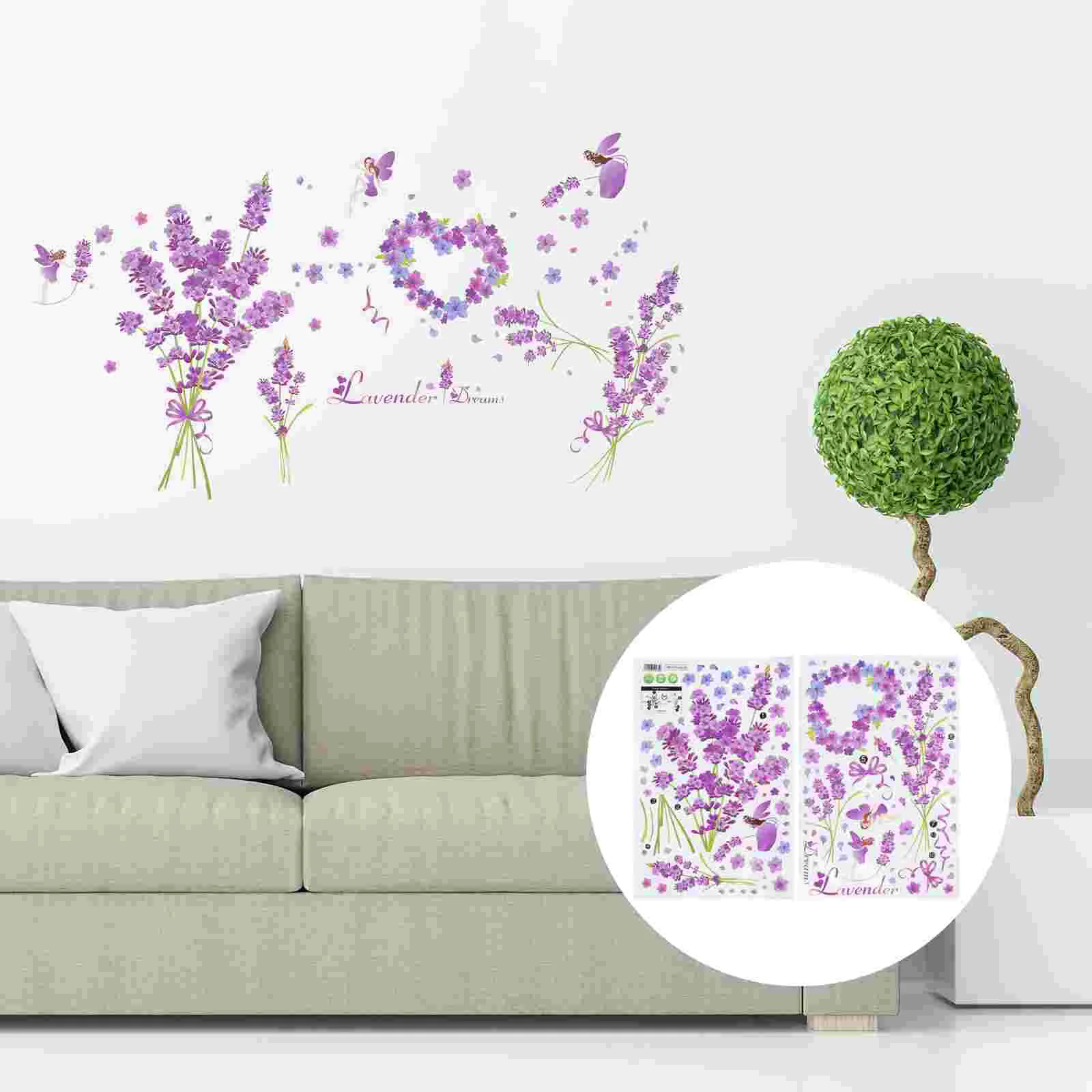 

Wall Stickers Decals Lavenderpurple Flowers Decor Vinyl Clings Nursery Bedroomremovable Sticker Flower Background Decal Bathroom