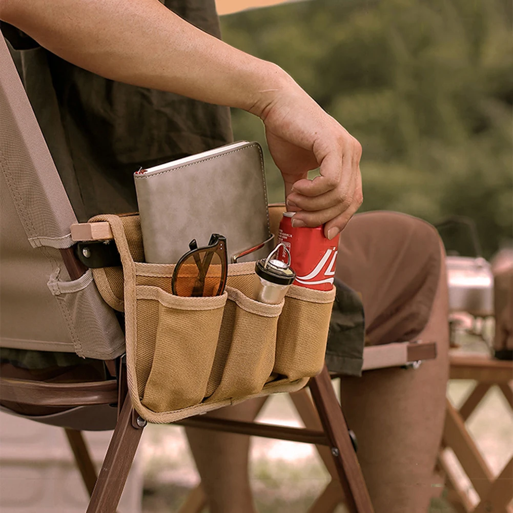 

Camping Chair Side Bags Multifunction Chair Armrest Storage Bags Pouch Wear-resistant Camping Supplies Equipment
