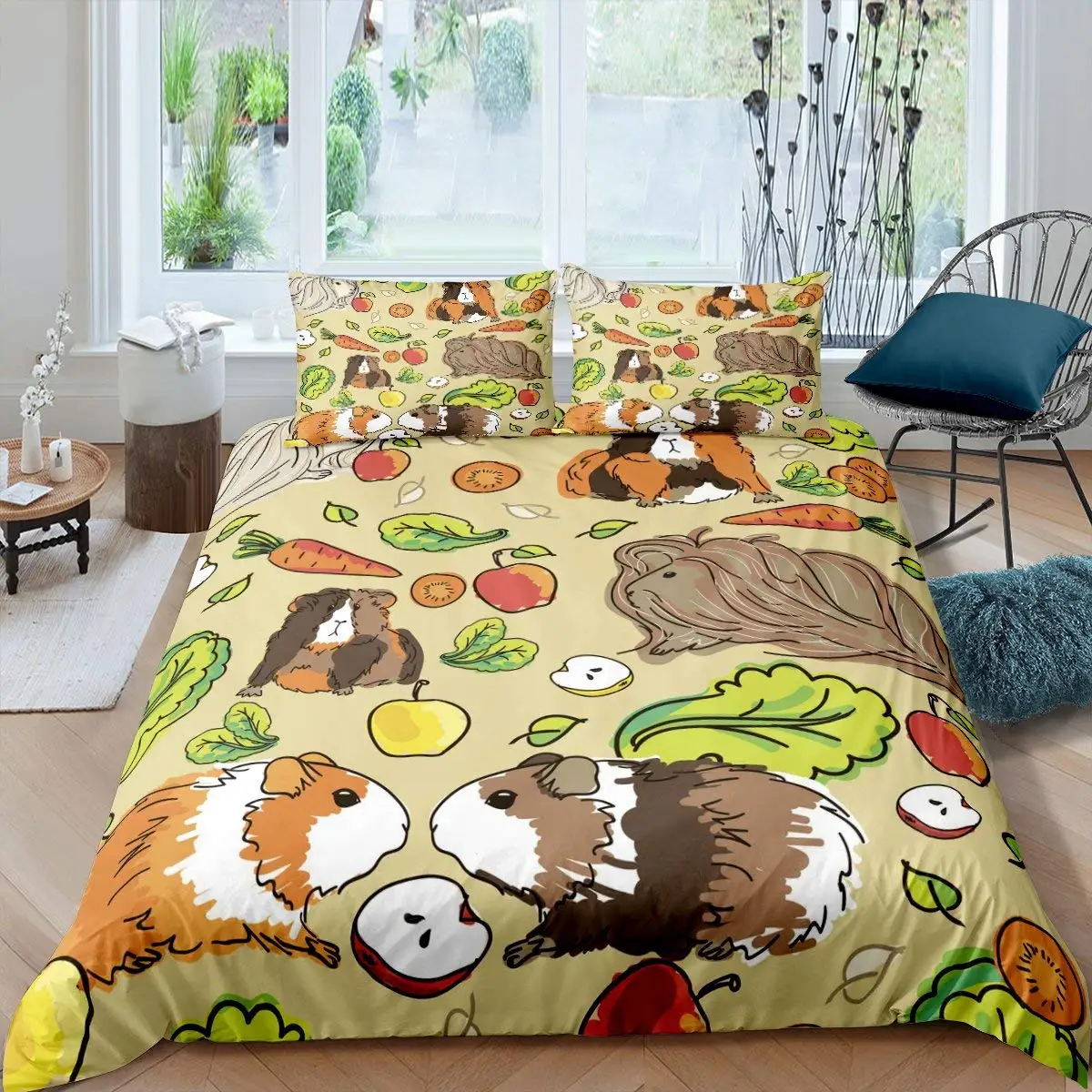

3D Duvet Cover Animal Comforter Cover for Kids Boys Girls Teen Soft Twin Polyester Quilt Cover Guinea Pig Bedding Set Cute Mouse