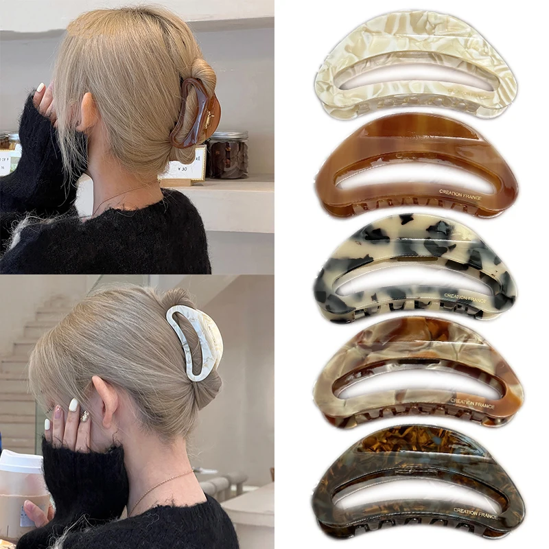 

Vintage Large Acetate Leopard Print Hair Clip Claws Women Girls Casual Shark Clip Hairpin Headwear Fashion Hair Accessories