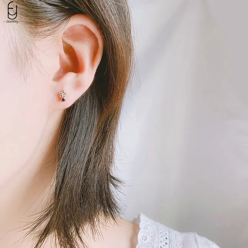 

925 Stelings Silver Needle Zirconia Star Fairy Stud Earrings For Women on the Ear Trendy Lady Wedding Jewelry Gift 2023