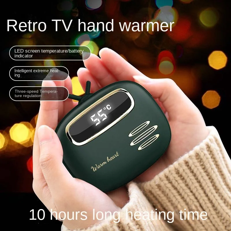 

Зимняя портативная мини-грелка для рук с USB, перезаряжаемая карманная Мобильная грелка для рук, 10000 мАч, двусторонний быстрый нагрев