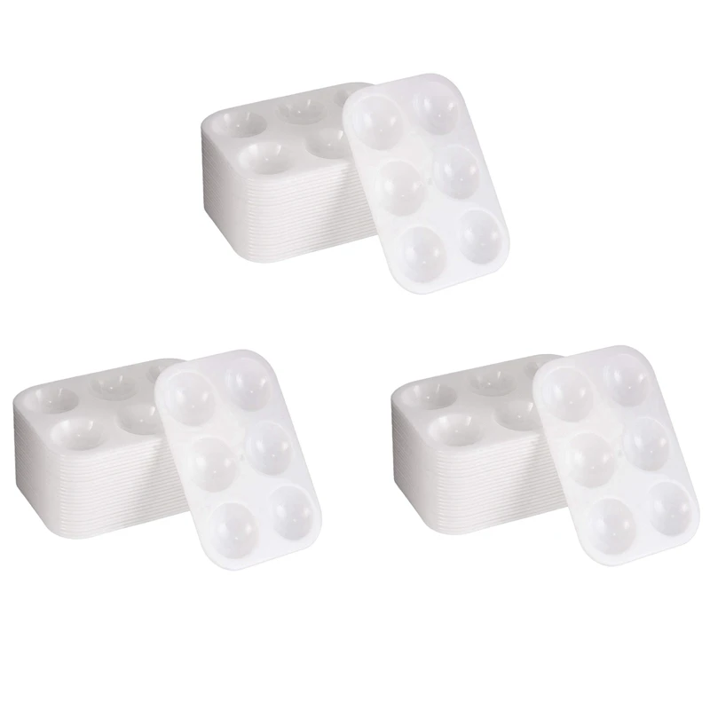 

72 шт. пластиковые палитры красок 6 скважин прямоугольная Акварельная палитра лоток для рисования, белый