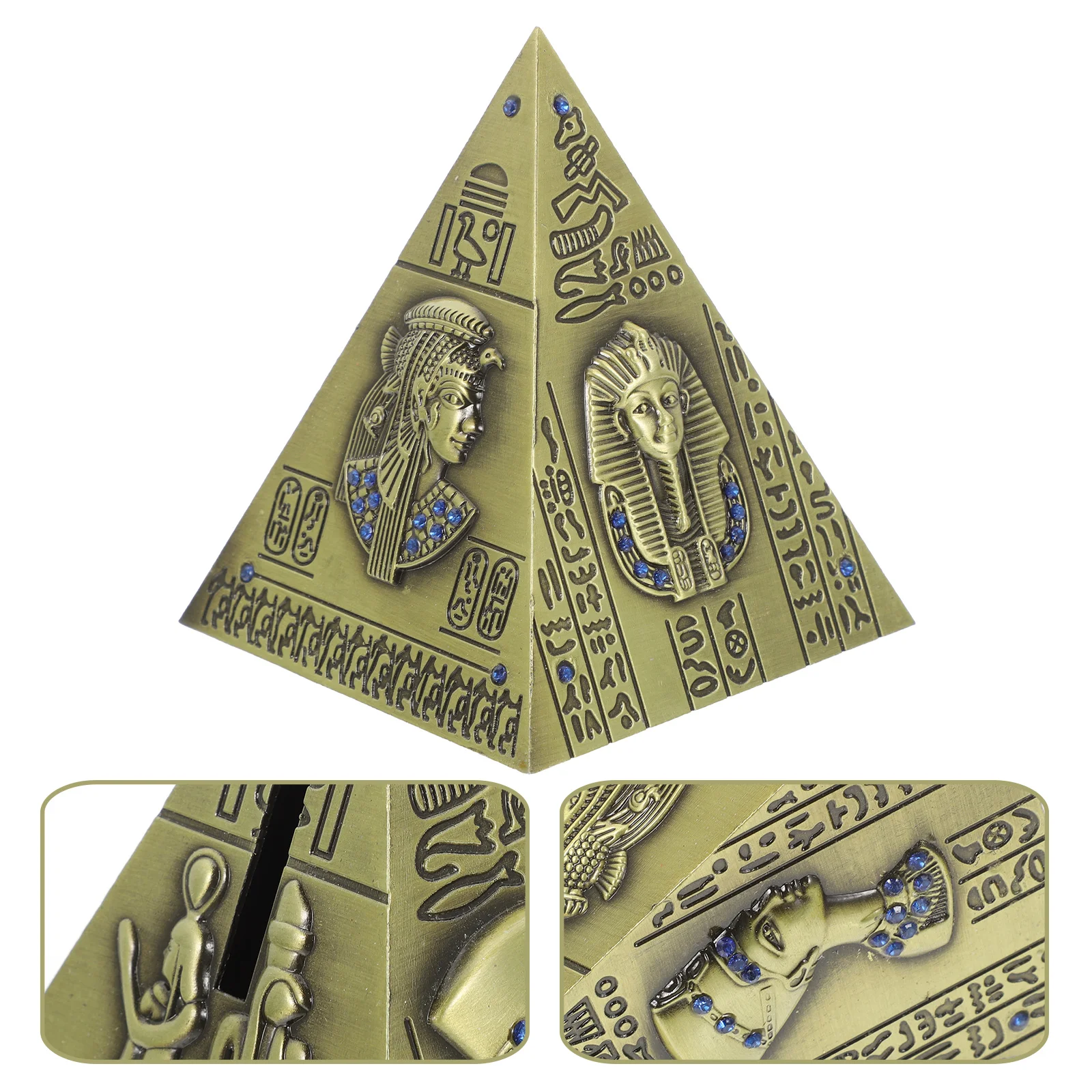 

Pyramid Egyptian Figurine Statue Sculpture Model Egypt Decoration Decor Ornament Ancient Feng Khufu Shui Metal Desktopdesk
