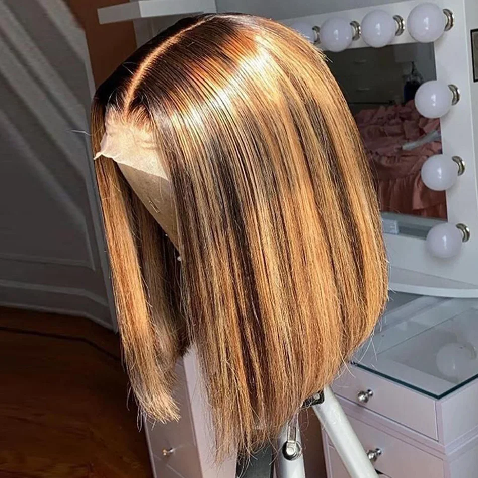 Ed 4x4 Lace Front Human Hair Wigs Brazilian T Part Glueless Straight Transparent Wigs Pre Plucked