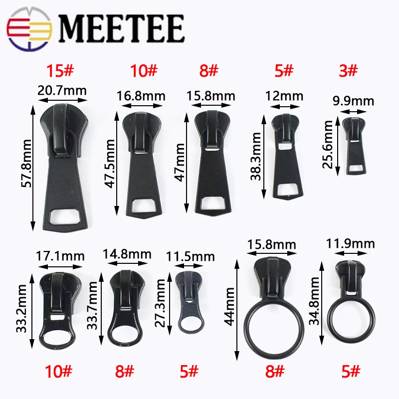 Meetee 10 шт. слайдеры на молнии для 3 #5 #8 #10 #15 # резиновый Съемник одежды куртки