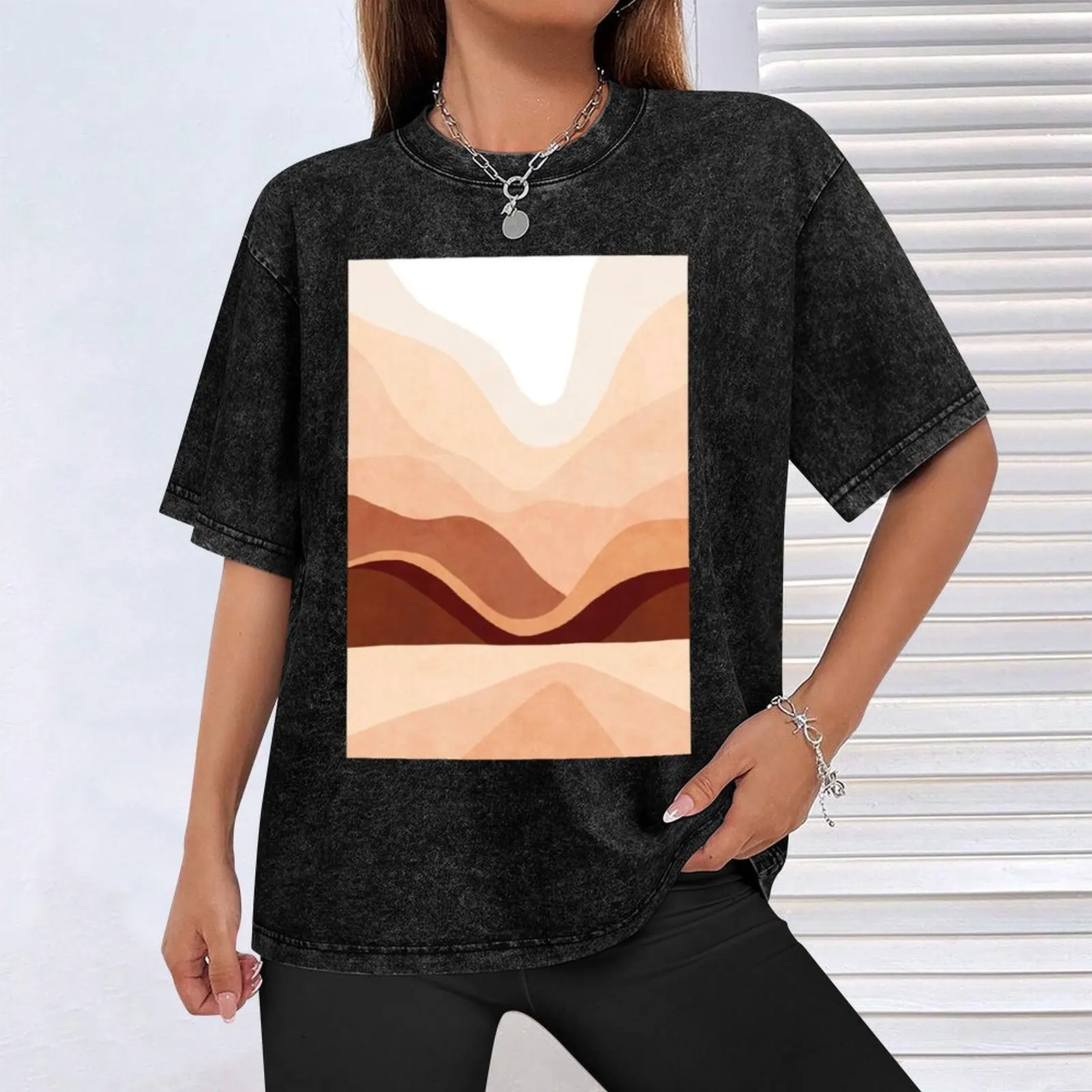 Футболка Омбре Восход гор футболки с графикой винтажные для мужчин Хлопковые