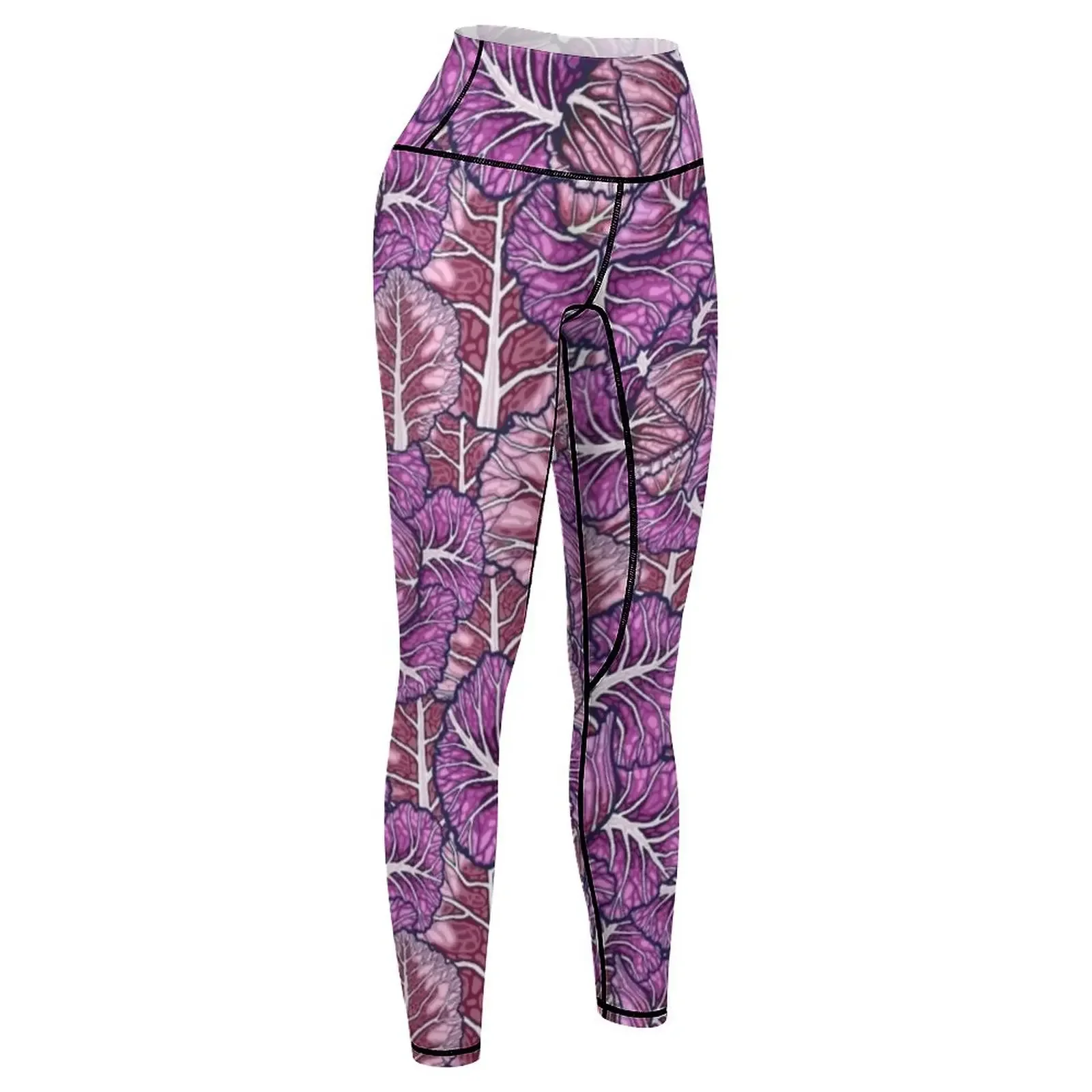 Фиолетовые леггинсы колготки пуш-ап для облегающих женщин спортивные брюки