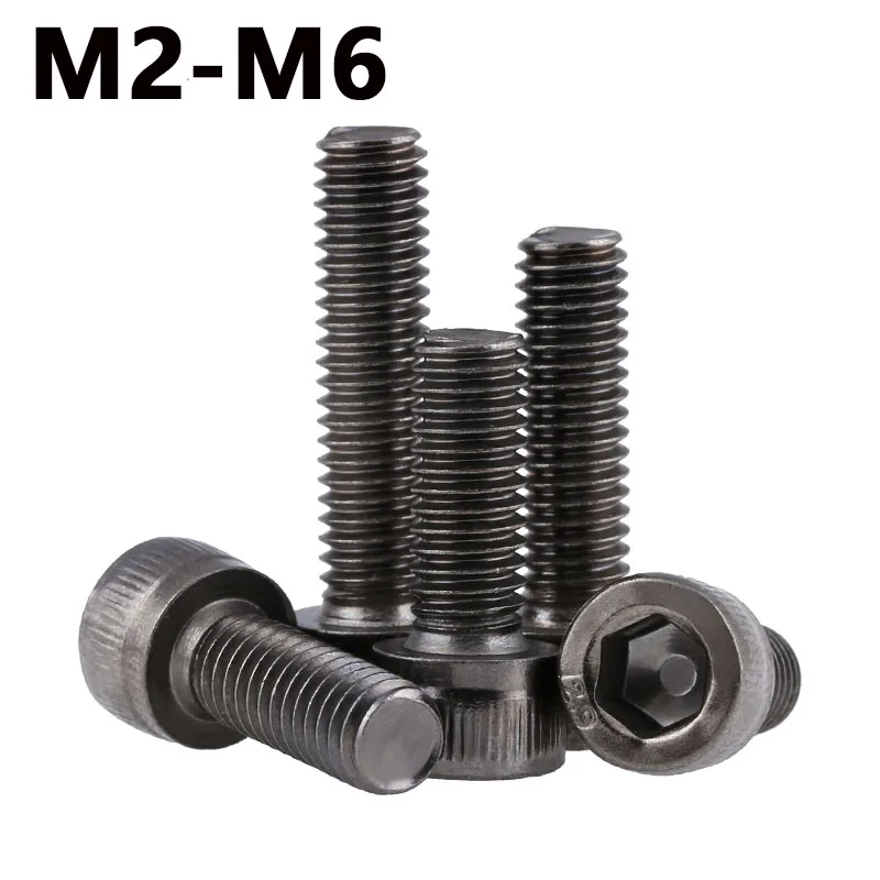 

12.9 Grade High Strength Black Nickel Hexagon Socket Screws Cylinder Head Bolts M2-M6