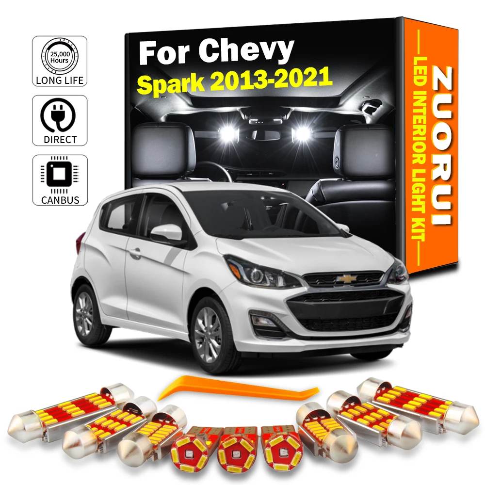

13 шт., Автомобильные светодиодные лампы для Chevrolet Chevy Spark 2013 2014 2015 2016 2017 2018-2021