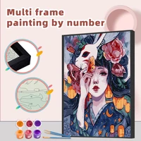 gatyztory painting by numbers with frame girl picture diy crafts modern original gifts wall art handworks for home decors 60x75c