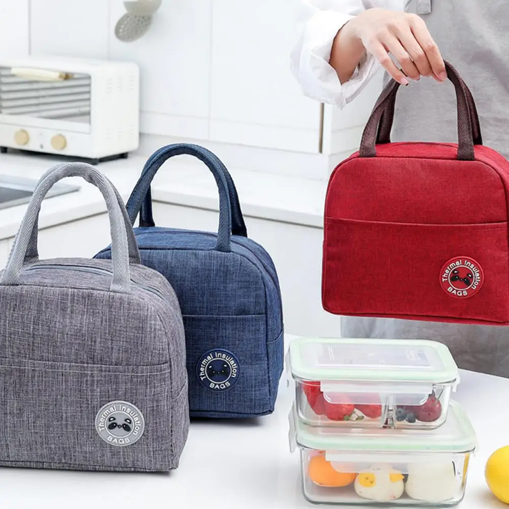 

Portable Lunch Bag New Thermal Insulated Lunch Box Tote Cooler Handbag Bento Pouch Dinner Container School Food Storage Bags