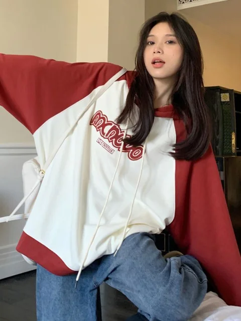 Sweatshirt Women Korean Style  Sweet Hoodie Girls Oversized
