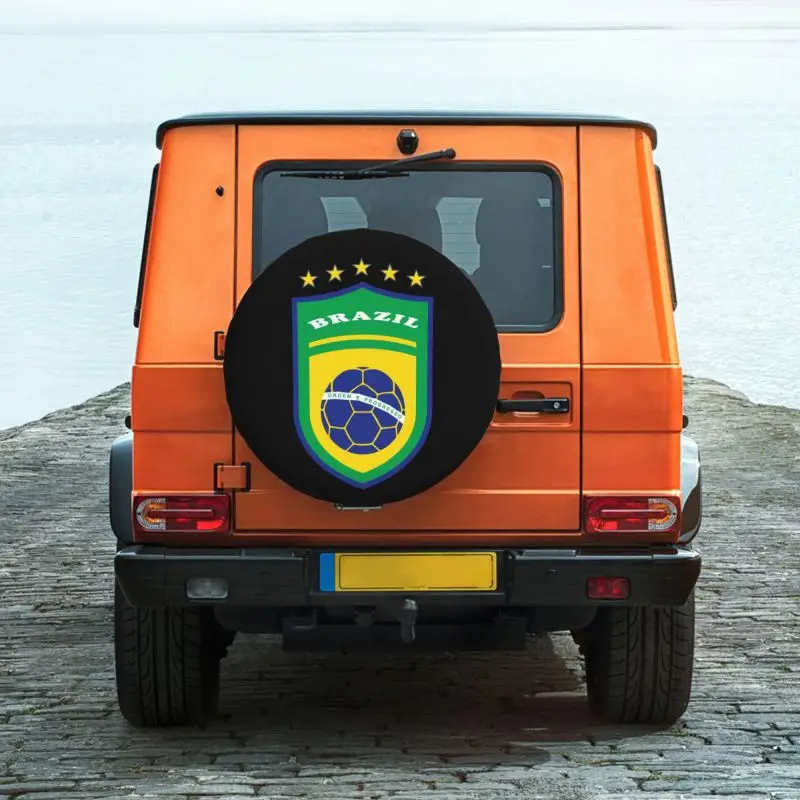 Изготовленный на заказ флаг Бразилии футбольный чехол для запасного колеса Toyota