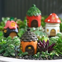 mushroom house garden statue resin small diy fairy garden gnome house fairy garden cottage figurines for patio lawn yard decor