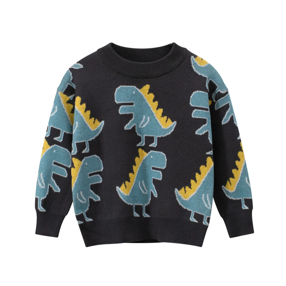 Купи Kids Sweater Little Boys Girls Cartoon Animal Pullover Sweater Toddler Dinosaur Long Sleeves Sweater Kids Autumn Winter Clothes за 1,345 рублей в магазине AliExpress
