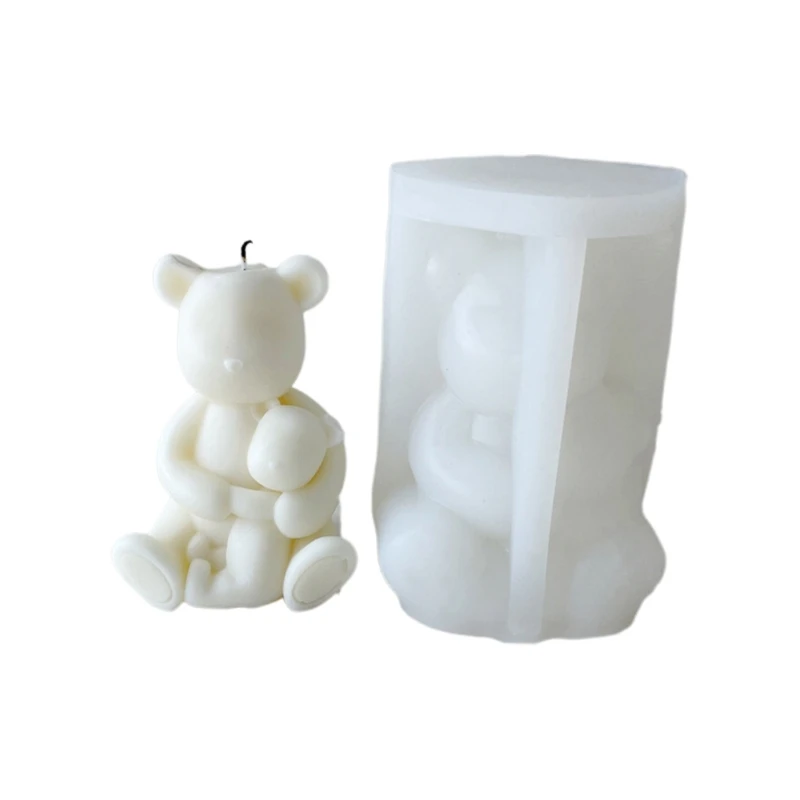 

DIY Cute Bear Scented Candle Mold Desktop Ornament Plaster Aromatherapy Candle Epoxy Resin Casting Mould Home Party Decoration