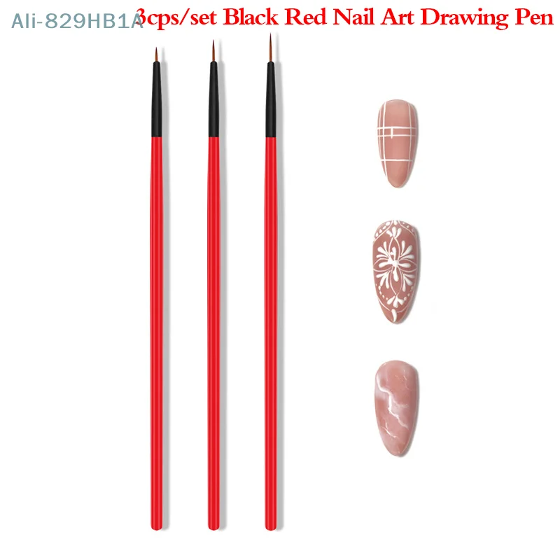 

3 шт., акриловые кисти для дизайна ногтей, 5/7/11 мм