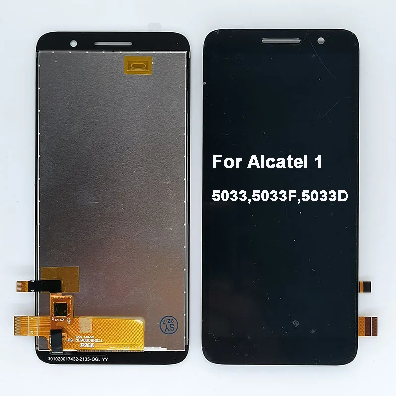 

ЖК-дисплей для Alcatel 1, цифровой преобразователь сенсорного экрана, запасные части в сборе, Полный ЖК-дисплей для сотового телефона, 5033, 5033F, 5033D