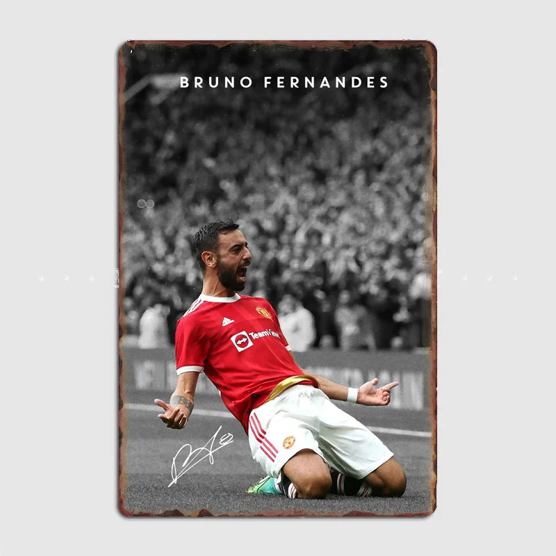 Бруно Фернандес футболист плакат металлический знак Португалия футбольный клуб