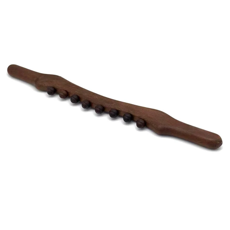 

8 Beads Guasha Scraping Stick Wooden Massage Tool For Neck And Back Pain Stomach Body Shaping Anticellulite Legs
