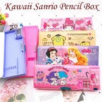kawaii sanrios pencil case cute hello kt kuromi my melody cartoon anime multifunctional stationery box toys for children gift