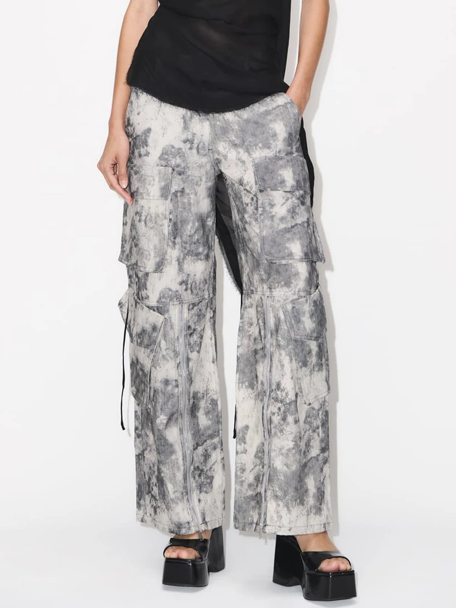 

Брюки женские повседневные на молнии со средней талией и карманами