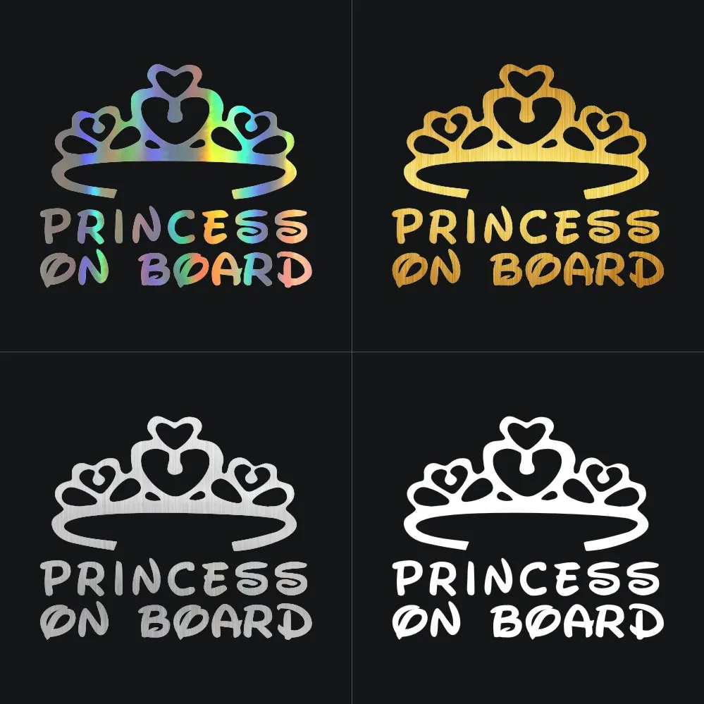 Принцесса на борту, забавные автомобильные наклейки и Переводные картинки, дети на борту, Стайлинг автомобиля, наклейка на бампер, дверь, окно автомобиля, Виниловая наклейка 13x16 см