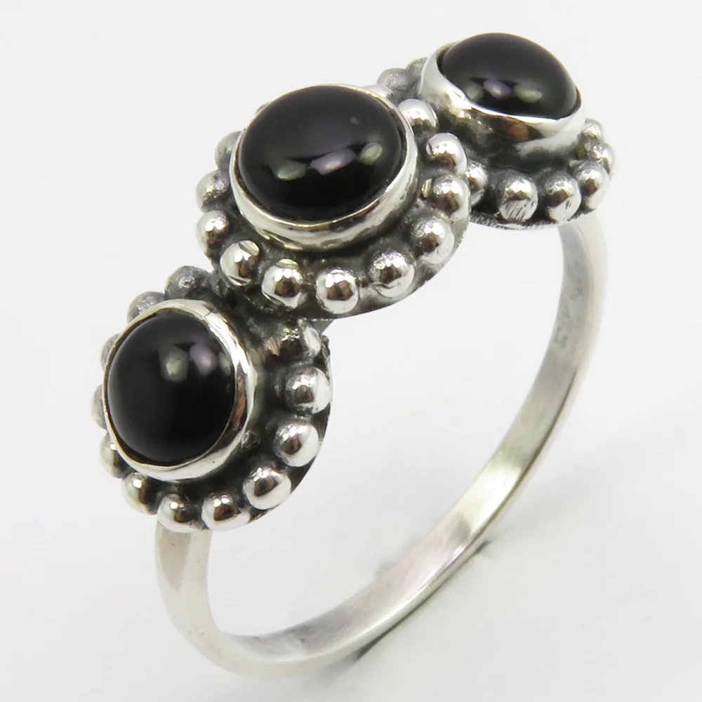 

Semi-precious Stone Black Ring Size 9 Inexpensive