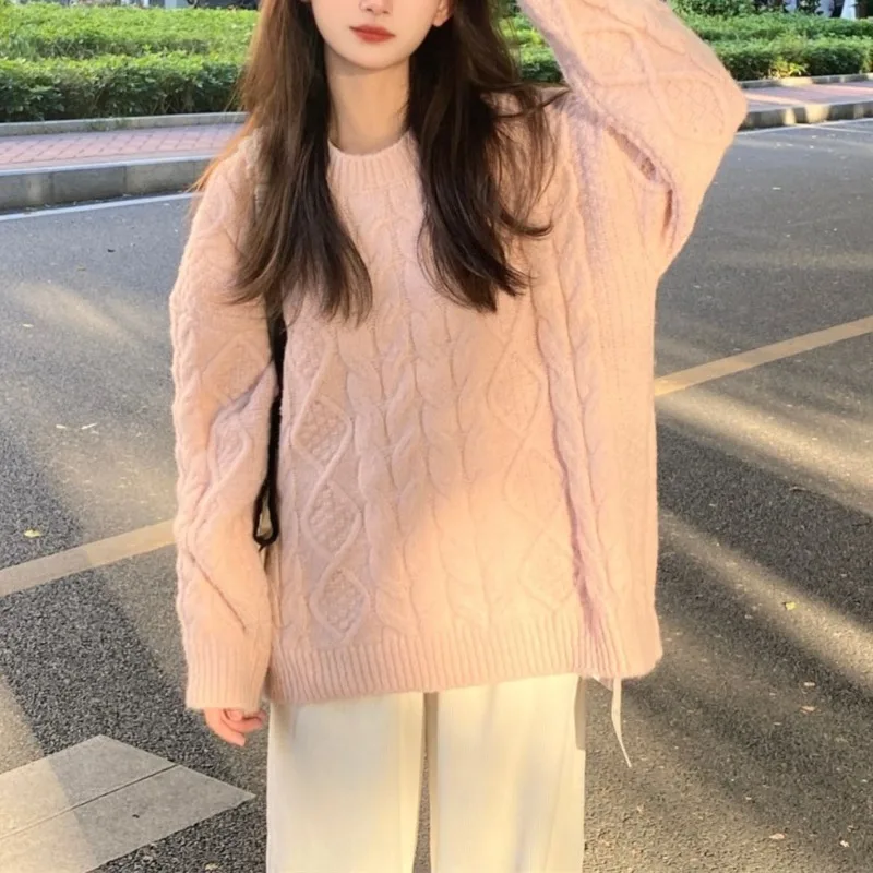 

Sweater female design sense 2 winter new lazy retro twist sweater