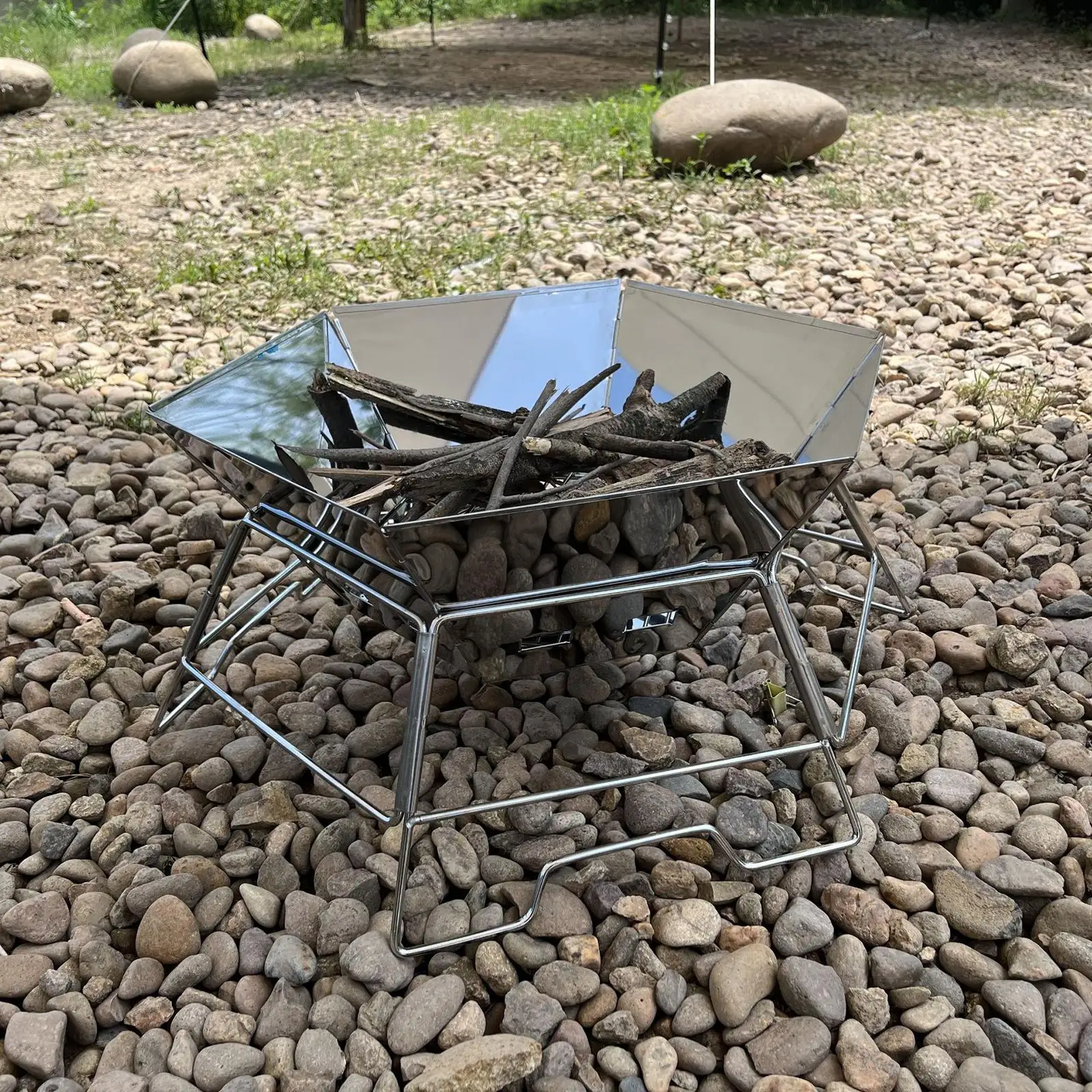 

Portable BBQ Grill Barbecue Charcoal Grill with Windproof Screen Firewood Burning for Backpacking Camping Outdoor Trekking Yard