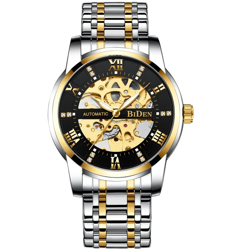 

JOJOZ Automatic Skeleton Mechanical Men's Waterproof Steel Band Watch