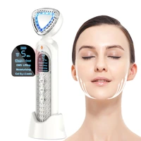 ems facial massager facial lifting skin tightening firming wrinkle remove cool hot vibration led photon therapy skin care device