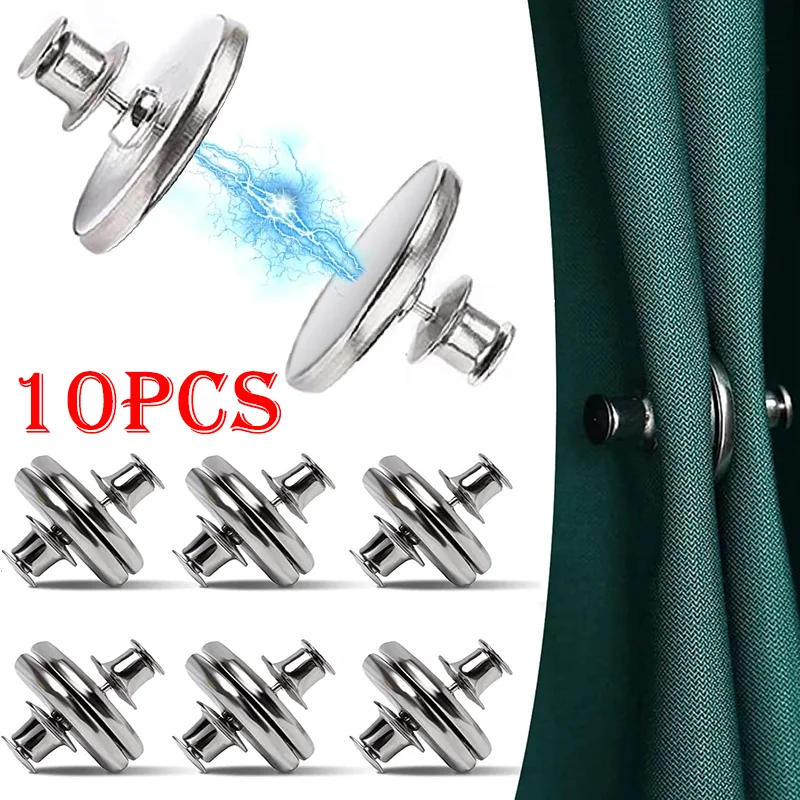 

10/2PCS Magnetic Curtain Closed Button Adjustment Button for Window Curtains Magnet Close Buckle Detachable Buttons Home Decor