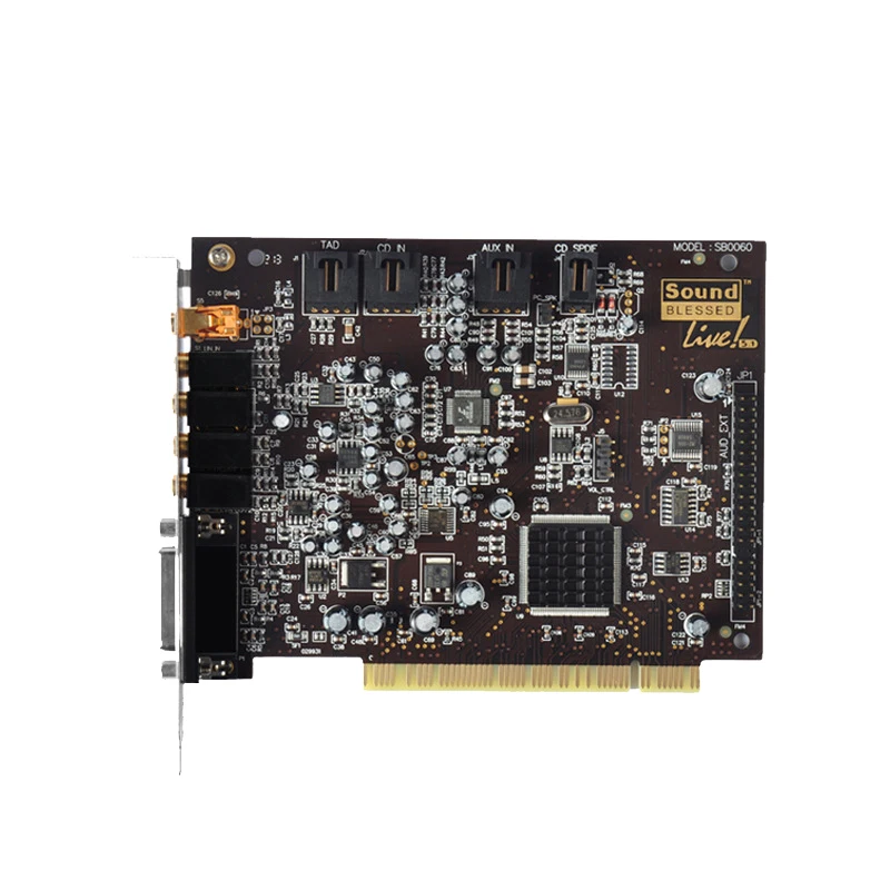 

5.1K Song Card SB0060 Gold-Plated Version Sound Card,Desktop Computer PCI Built-In 5.1K Song Sound Card