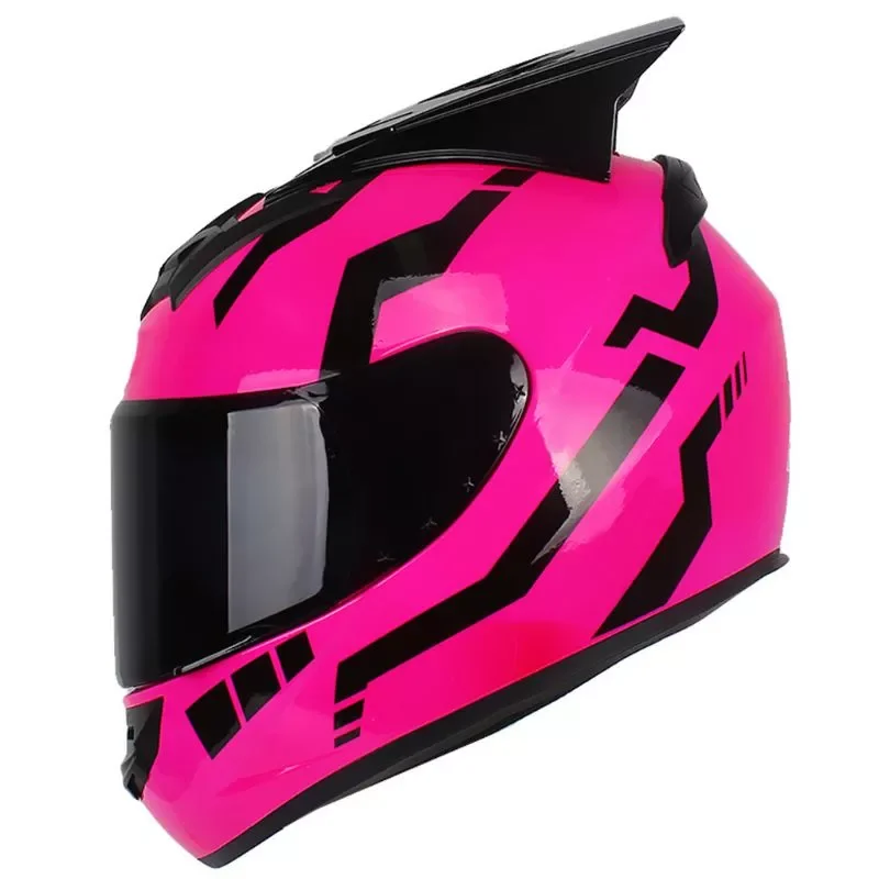 Motorcycle Helmet Women Men Moto Helmet Moto Ear Helmet Personality Full Face Motor Helmet 4 Colors Pink Yellow Black Green enlarge