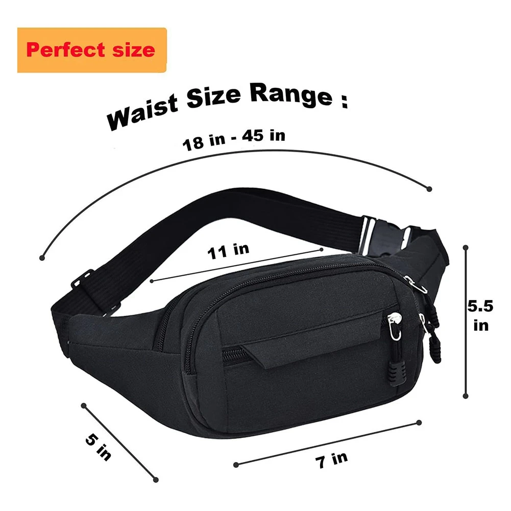 

Large Fanny Pack for Men&Women, Crossbody Waist Bag & Hip Bum Bag with Adjustable Strap for Outdoors Workout Traveling A