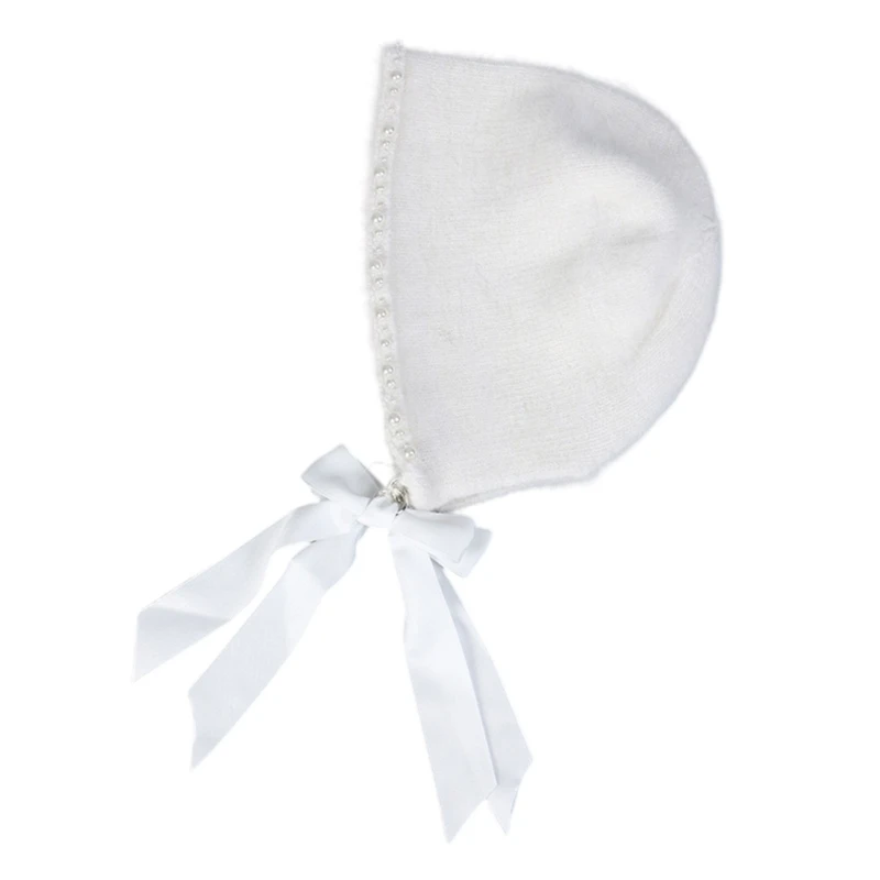 Модная женская праздничная шапка зимняя с ушками и бантами