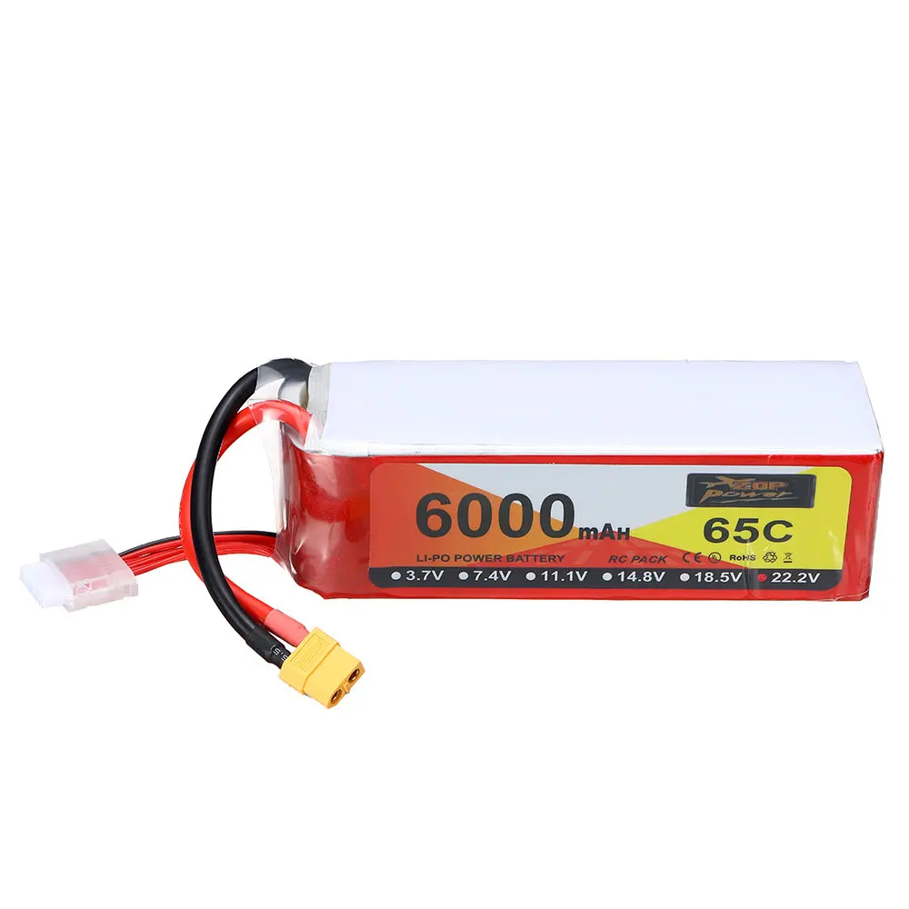 Купи ZOP Power 22, 2 V 6000mAh 65C 6S LiPo Battery XT60 Plug для радиоуправляемого дрона за 3,599 рублей в магазине AliExpress