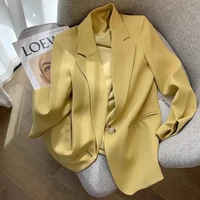 free shipping fashion slim new british style autumn yellow women coat suit high