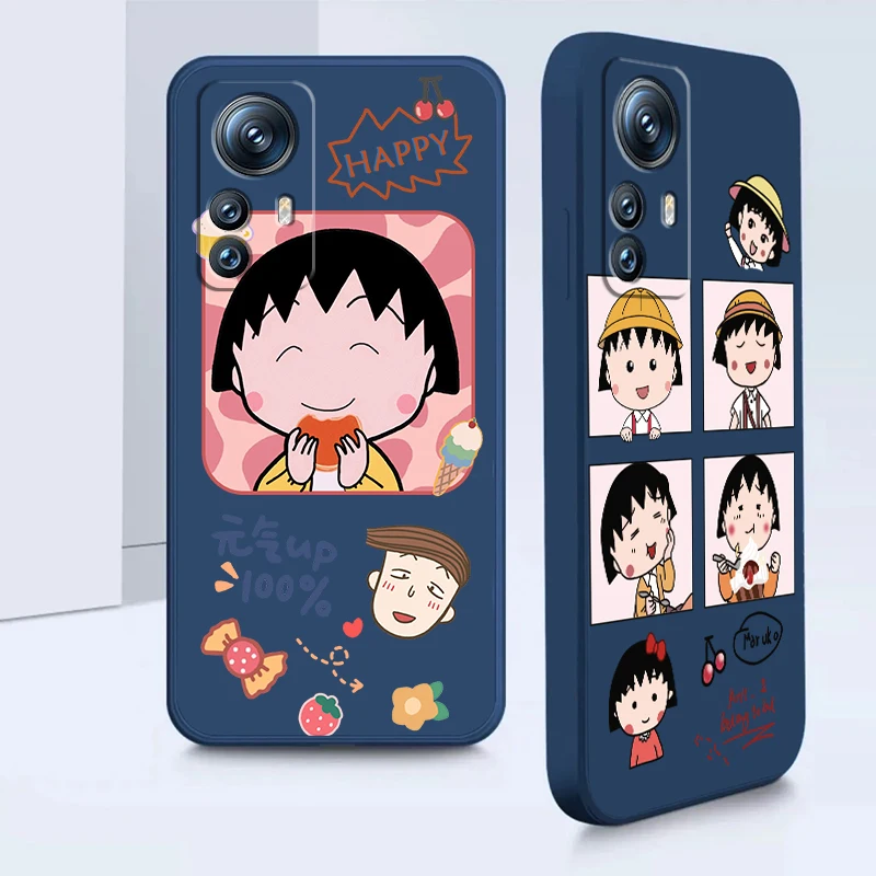 

Anime Cherry Maruko Cartoon Phone Case For Xiaomi Mi 12S 12X 12 11i 11T 11 10 10S 10T 9 Pro Lite Ultra 5G Liquid Rope Cover