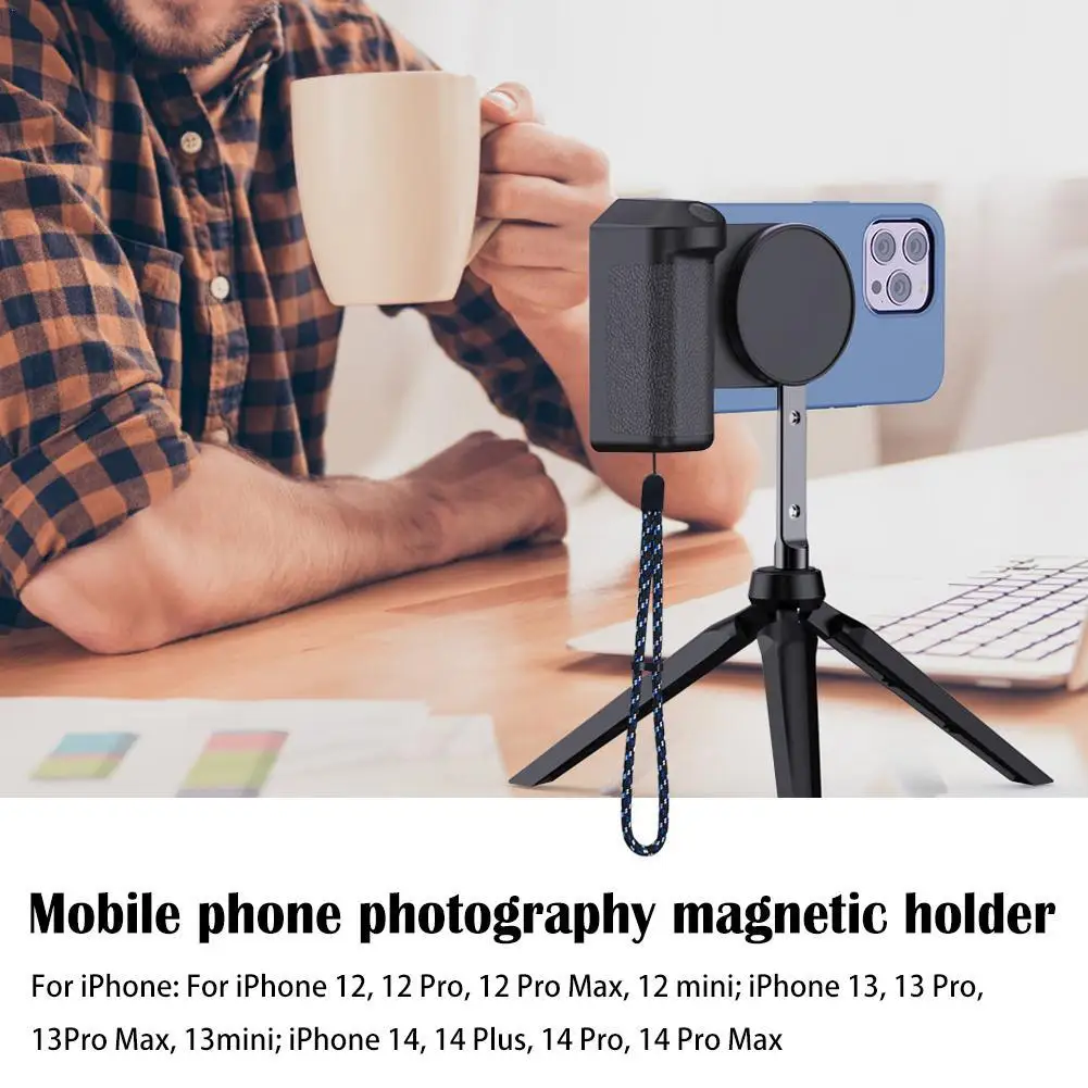 

Mobile Phone Photography Magnetic Holder Bracket For 1/4 Interface Tripod Stabilizer Anti-shake Selfie Universal For IPhone 13 1