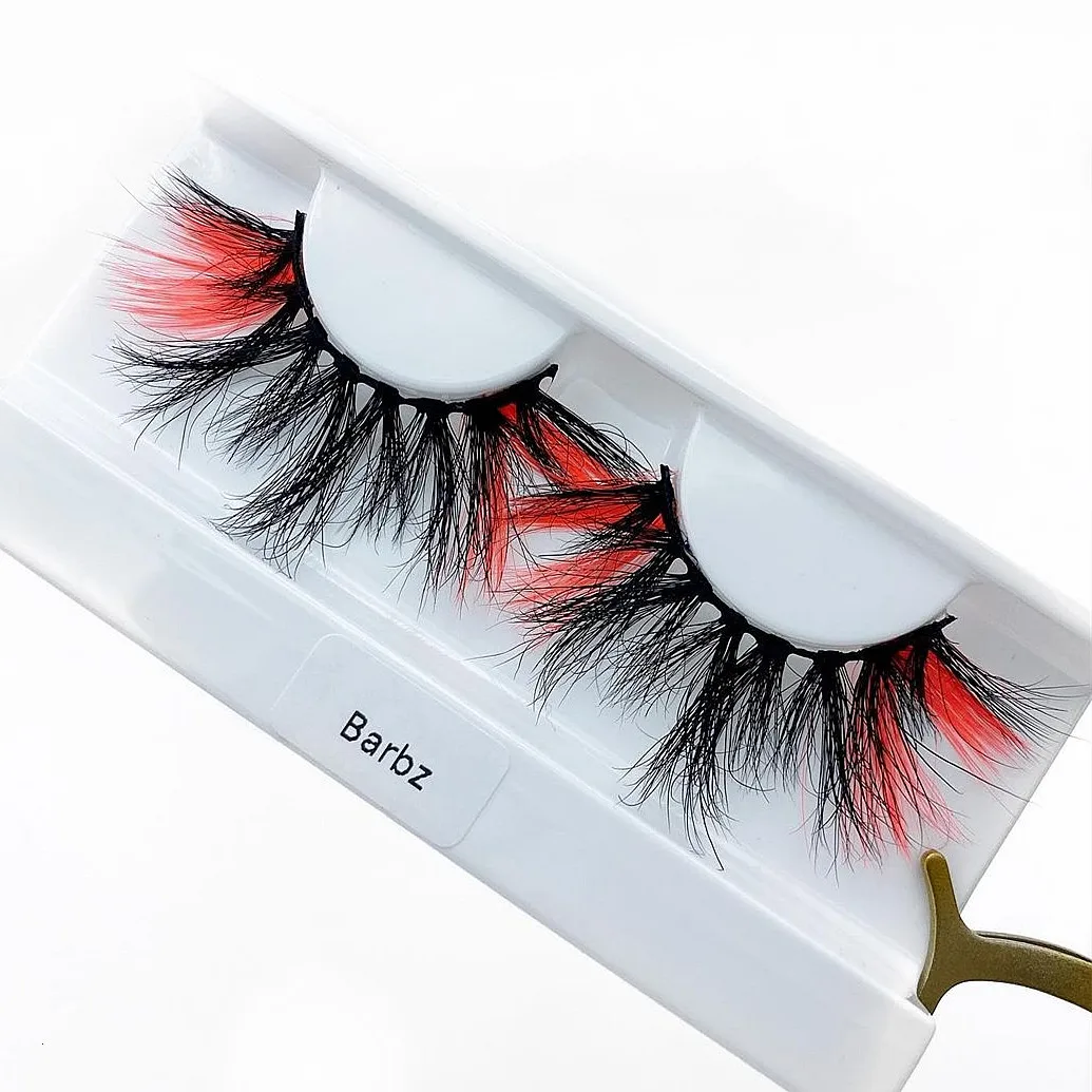 

3D Mix Color False Eyelashes 5D 25MM Natural Long Mink Lashes Bulk Wholesale Makeup Colored Lashes For Party Lash Box Packaging