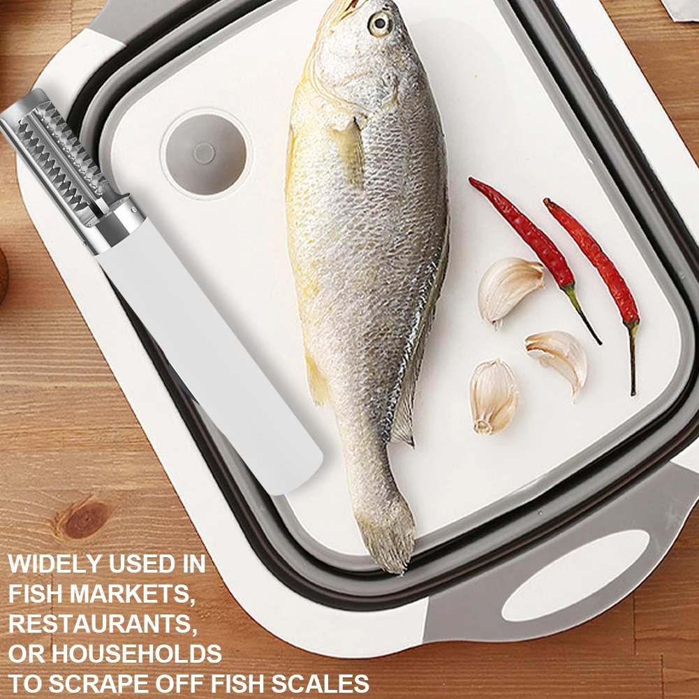 

Waterproof Fishing Scale Seafood Cleaner Brush Tool Stainless Steel Roller Blade Powerful Cordless Rechargeable Scale Scraper
