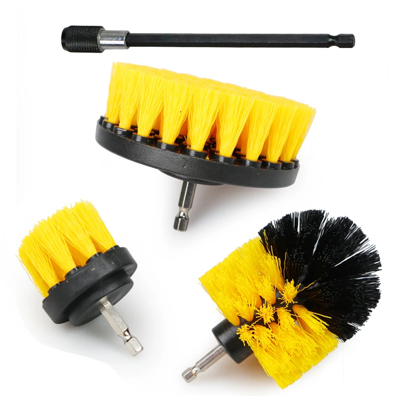 

4pcs/set Detailing Brush Drill Brush Scrubbing Brushes Extension Rod for Car Grout Tub Shower Kitchen Auto Care Cleaning Tools