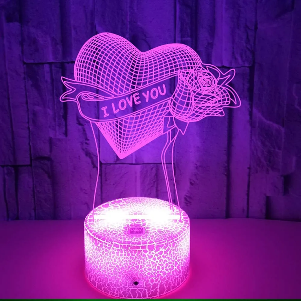 

Nighdn 3D Lamp Illusion Night Light for Bedroom Decoration Table Lamp Valentine's Day Gifts Romantic Proposal Atmosphere Light