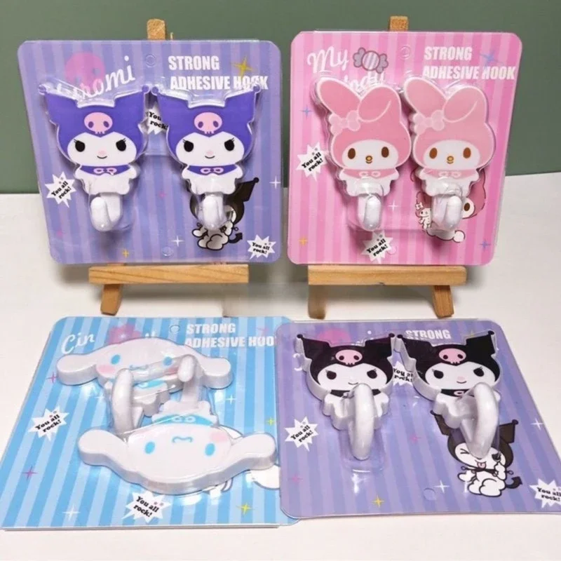 Набор из 2 шт. Kuromi Sanrio прочные самоклеящиеся крючки вешалка для хранения ключей