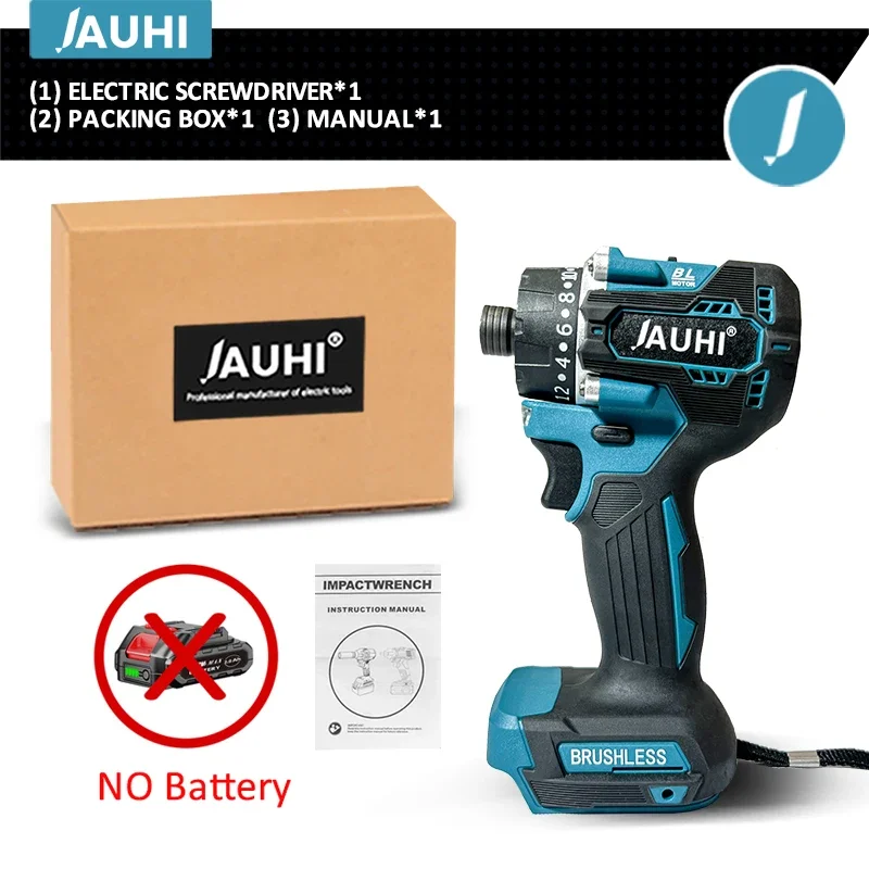

Бесщёточный аккумуляторный шуруповерт JAUHI 280 Нм 20+1 для батареи Makita