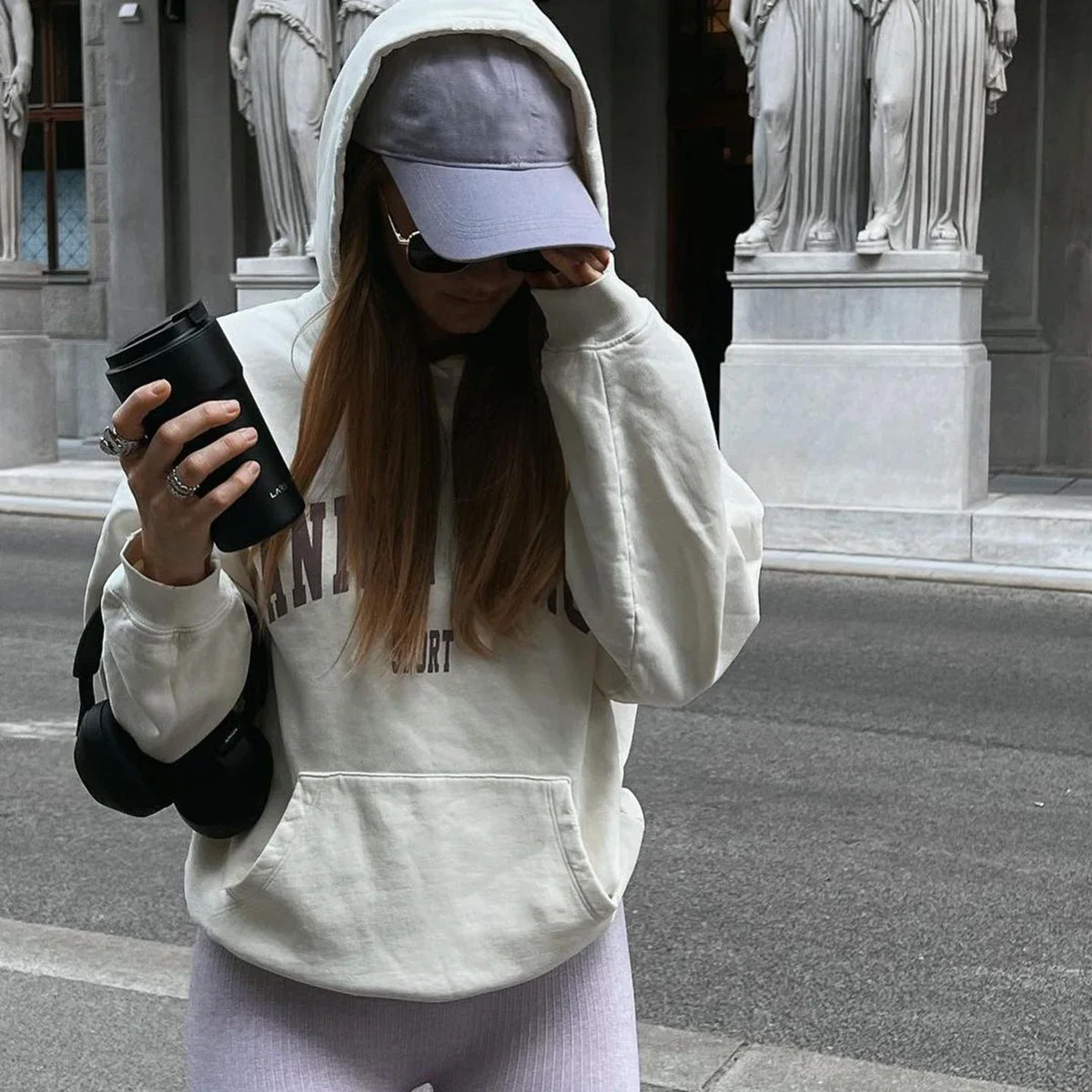 

2023 осенние модные свитшоты с буквенным принтом, однотонная Повседневная Свободная Толстовка с капюшоном, женские спортивные толстовки с длинным рукавом, топы