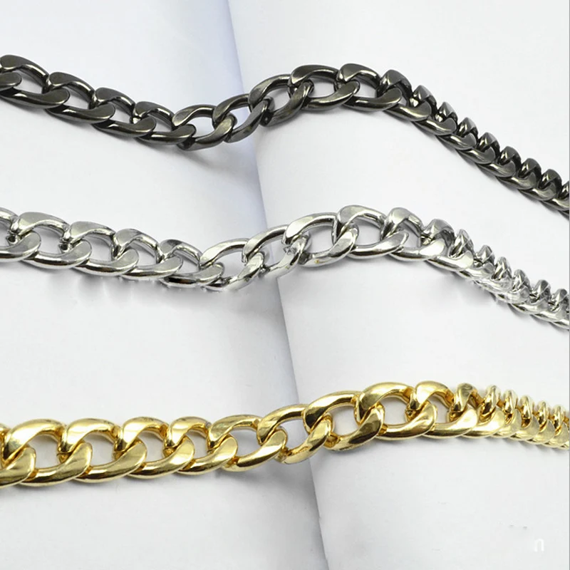 10pcs 120cm Wide 10cm Replacement Metal Handbag Chain Shoulder Strap for Made Bag Handle Buckle Clasp Bag Hardware Accessories